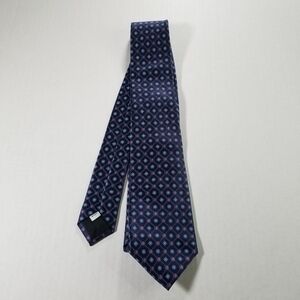 Valentino Men's Tie Made In Italy Blue 100% Silk Woven Necktie Floral